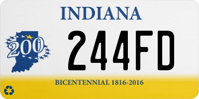 IN license plate 244FD