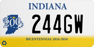 IN license plate 244GW