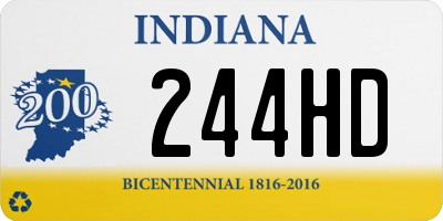 IN license plate 244HD