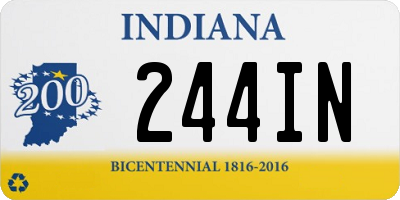 IN license plate 244IN