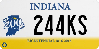 IN license plate 244KS