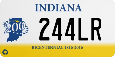 IN license plate 244LR