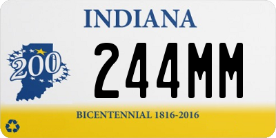 IN license plate 244MM