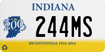 IN license plate 244MS