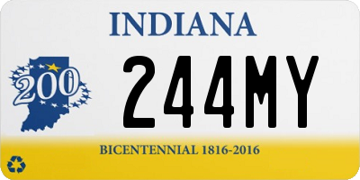 IN license plate 244MY