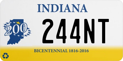 IN license plate 244NT