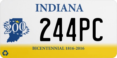 IN license plate 244PC