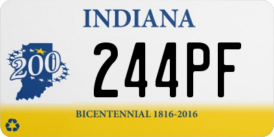 IN license plate 244PF