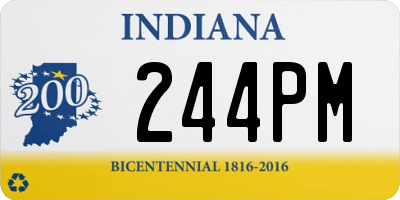IN license plate 244PM