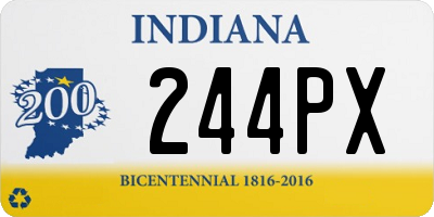 IN license plate 244PX