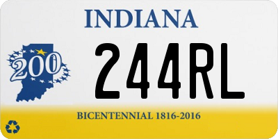 IN license plate 244RL