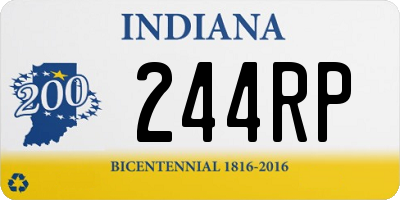 IN license plate 244RP