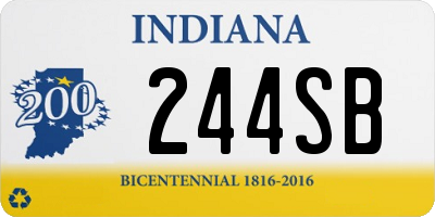 IN license plate 244SB