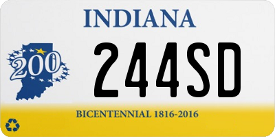 IN license plate 244SD