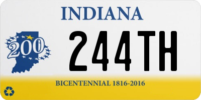 IN license plate 244TH