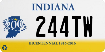 IN license plate 244TW