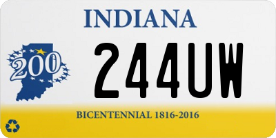 IN license plate 244UW