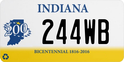 IN license plate 244WB