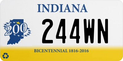 IN license plate 244WN