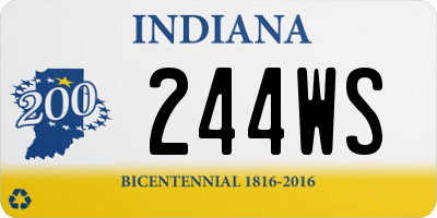 IN license plate 244WS