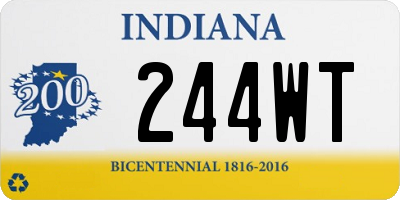 IN license plate 244WT