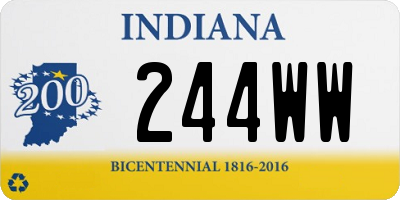 IN license plate 244WW