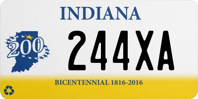 IN license plate 244XA