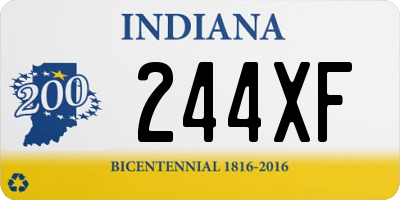 IN license plate 244XF