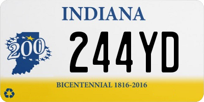 IN license plate 244YD