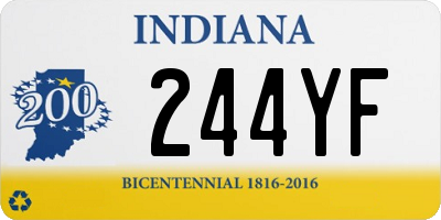 IN license plate 244YF