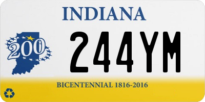 IN license plate 244YM