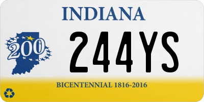 IN license plate 244YS