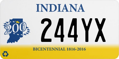 IN license plate 244YX