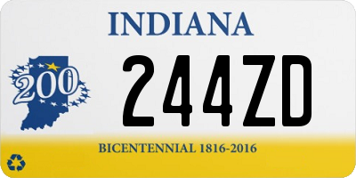 IN license plate 244ZD