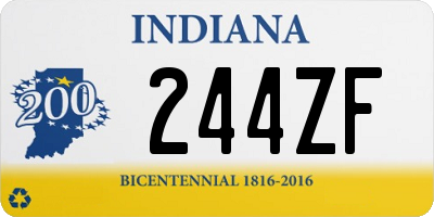 IN license plate 244ZF