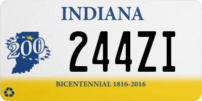 IN license plate 244ZI