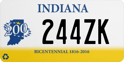 IN license plate 244ZK