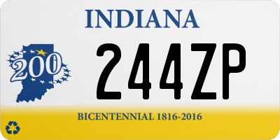 IN license plate 244ZP