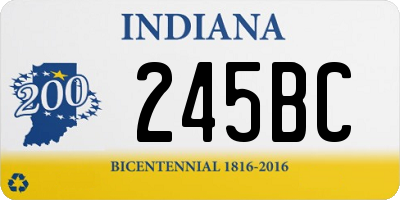 IN license plate 245BC