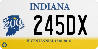 IN license plate 245DX