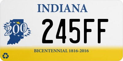 IN license plate 245FF