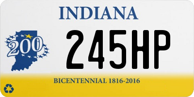 IN license plate 245HP