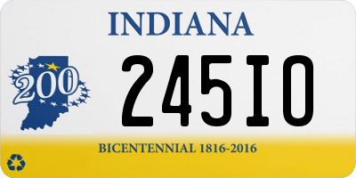 IN license plate 245IO