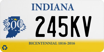 IN license plate 245KV