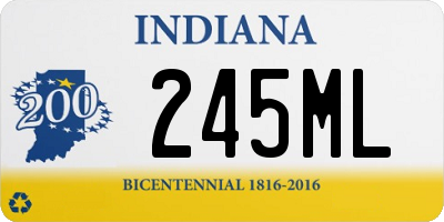 IN license plate 245ML