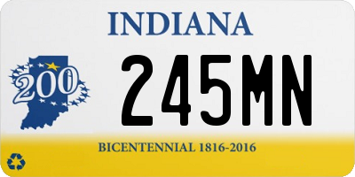 IN license plate 245MN