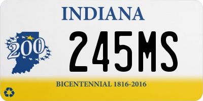 IN license plate 245MS