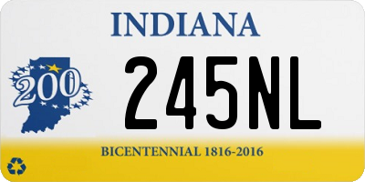 IN license plate 245NL