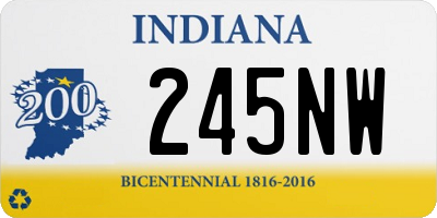 IN license plate 245NW