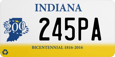 IN license plate 245PA